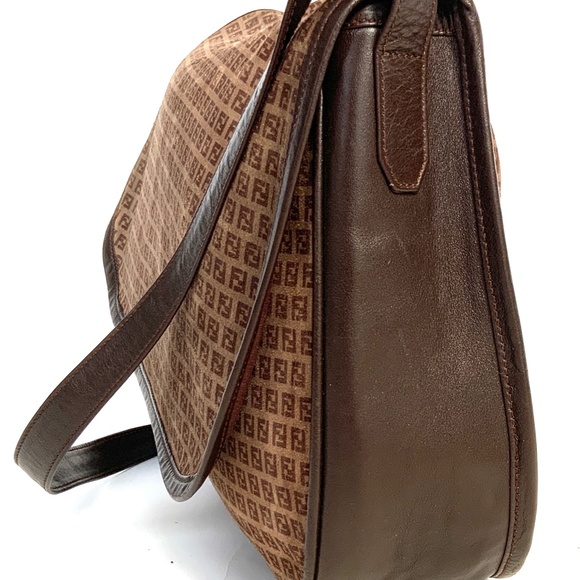 Vintage Original Fendi Suede and Leather Monogram Shoulder Bag 1980’s - Picture 5 of 11